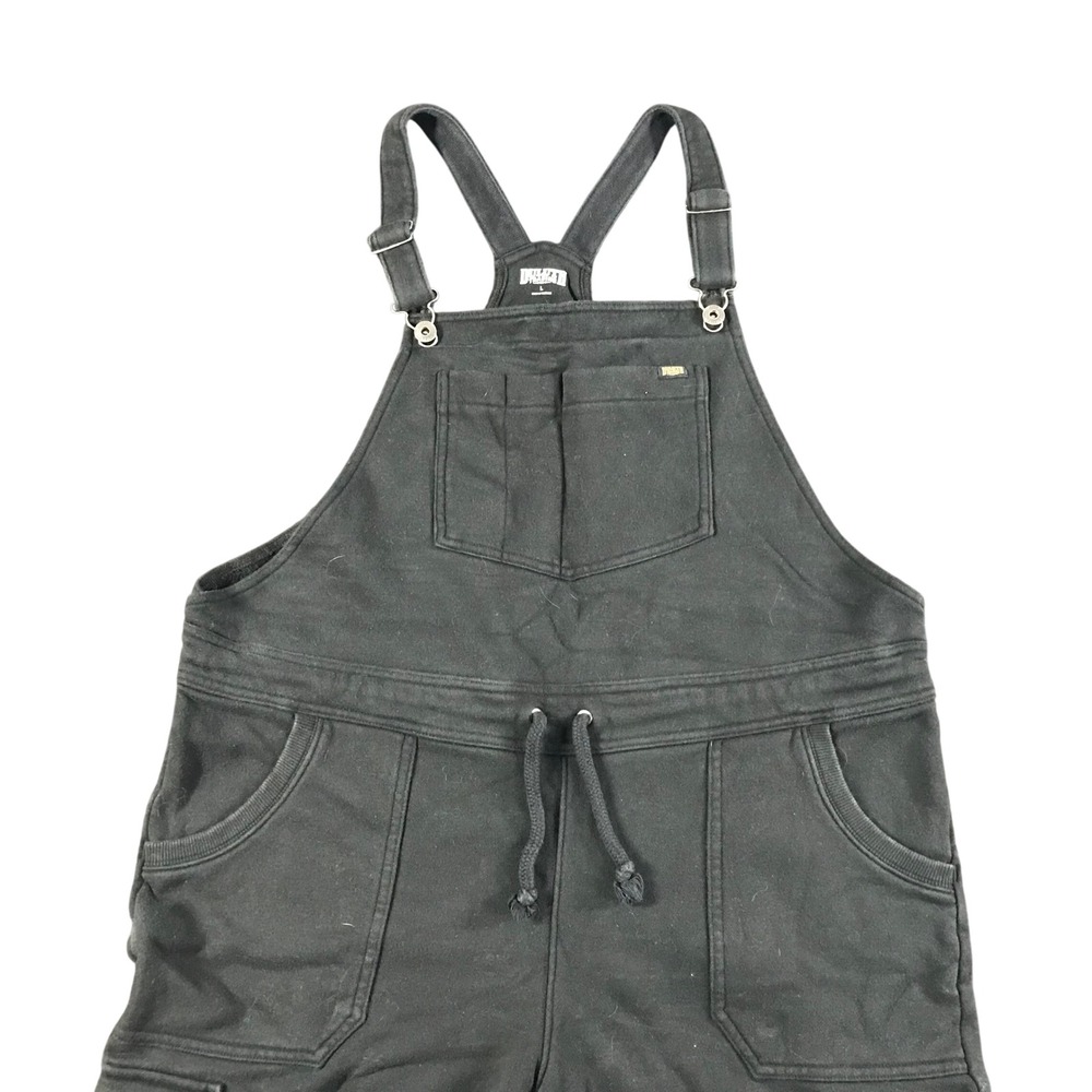 Duluth Trading Co LargeFleece Cargo Jogger Bib Overalls Cotton Blend